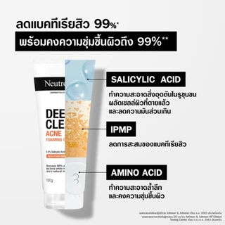 [150 g] NEUTROGENA DEEP CLEAN ACNE FOAMING CLEANSER | โฟมล้างหน้านูโทรจีนา สำหรับผิวเป็นสิว 150 กรัม