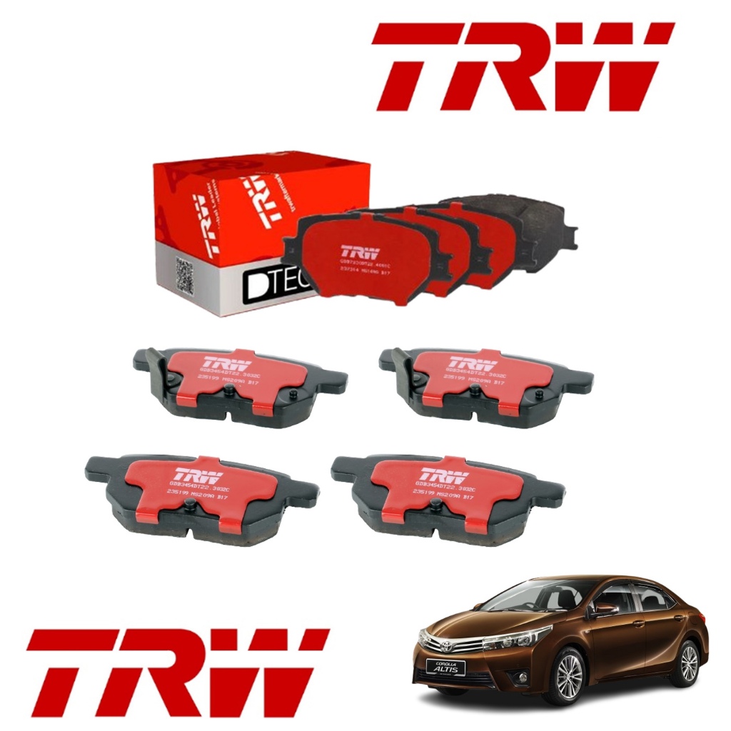 TRW ผ้าเบรคหน้า-หลัง Toyota Corolla Altis E140 / E150 1.6 1.8 ปี 2014-2019