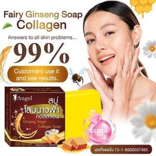 สบู่โสมนางฟ้า คอลลานเจน Ginseng Angel Collagen Soap ขนาด 65 กรัม [ แพ็คเกจใหม่ ]