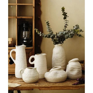 Ceramic vase สไตล์นอร์ดิกแจกันเซรามิกตกแต่งเรียบง่ายดอก ไม้ห้องนั่งเล่นนุ่มย้อนยุคคอนเทนเนอร์ ไฮโดรโพนิกบ้านศิลปะดอกไม้