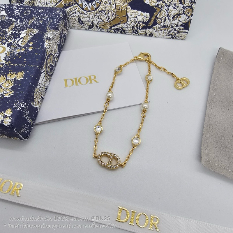 [ออริ] CD Clair D Lune Bracelet สร้อยแขนดิออ งานไข่มุก/คริสตัล งานเทียบแท้ ปั๊มทุกจุด ไม่ลอก ไม่ดำ พร้อมจัดส่งภาพงานจริง