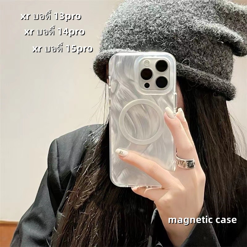 ส่งจากไทย magnetic case โปร่งใส แฟชั่น เคส for iPhone xr บอดี้ 13pro 14Pro เคสไอโฟน xr body 13Pro 15Pro case อ่อนนุ่ม