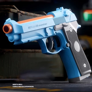 【กรุงเทพ เดลิเวอรี】K-0-0-3TOY GUN เล่นเด็ก ปืนพกของเล่นที่ดึงปลอกกระสุนออกอัตโนมัติ ยิ แม่พิมพ์วิทยาศาสตร์และการศึกษา