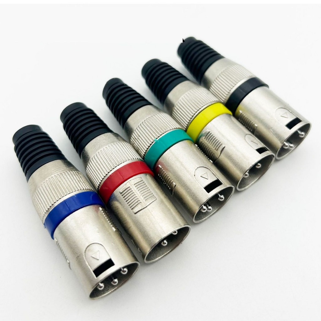 ปลั๊ก XLR ตัวผู้ เมีย 3ขา รุ่นคาดสี ท้ายยาง แคนนอนตัวเมีย CANNONตัวเมีย J.CANNON ปลั๊กแคนนอน แจ็คแคนนอน เข้าสายสัญญาณ