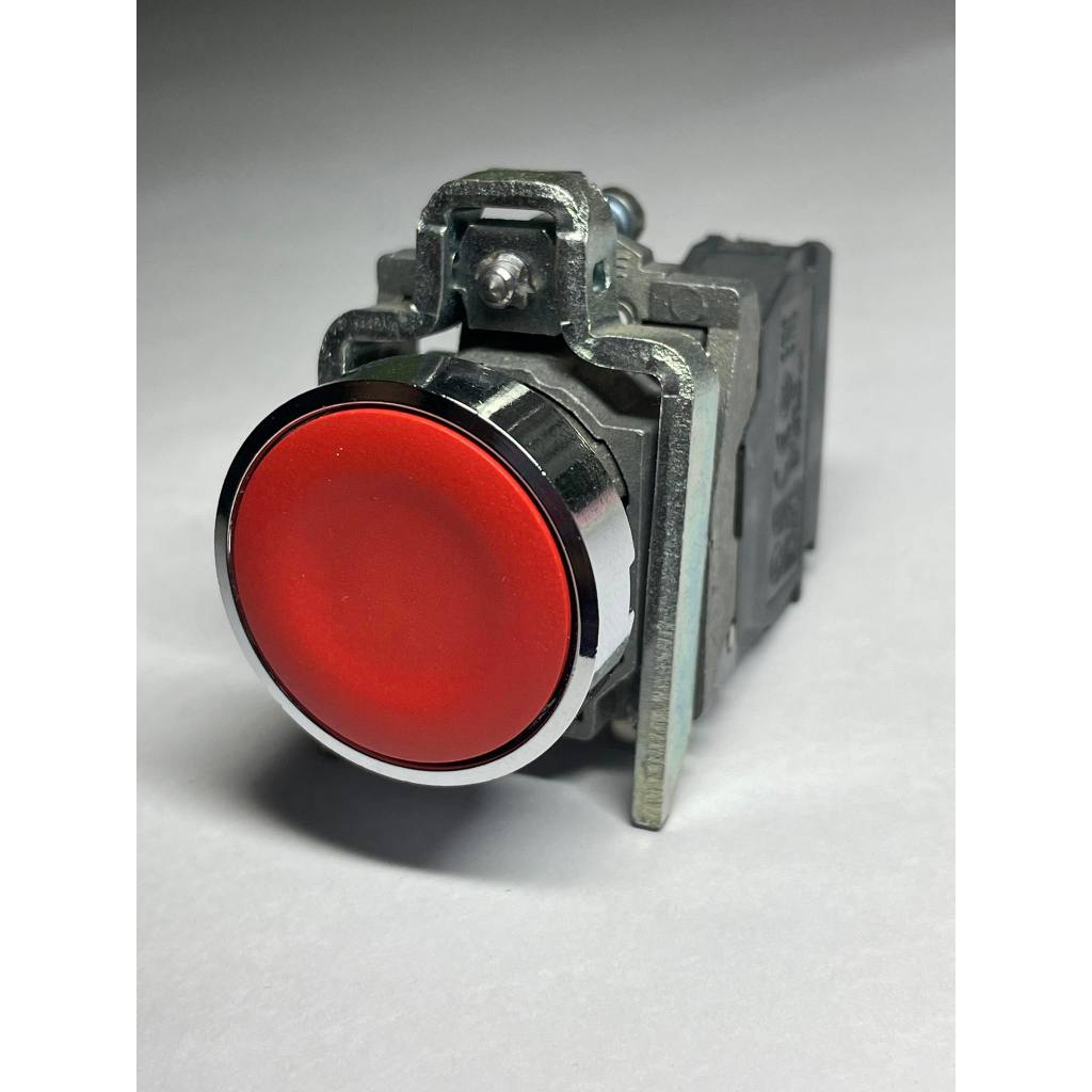 XB4BA42- Push button switch รุ่น XB4, สีแดง, 1NC, หัวเรียบ, กดเด้งกลับ