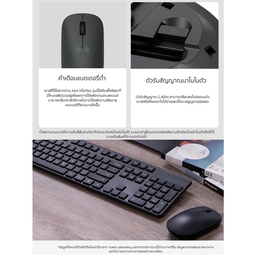 Xiaomi Wireless Keyboard And Mouse Combo เมาส์ | คีย์บอร์ด | เมาส์ไร้สาย | คีย์บอร์ดเมาส์ I การส่งสัญญาณไร้สาย 2.4GHz