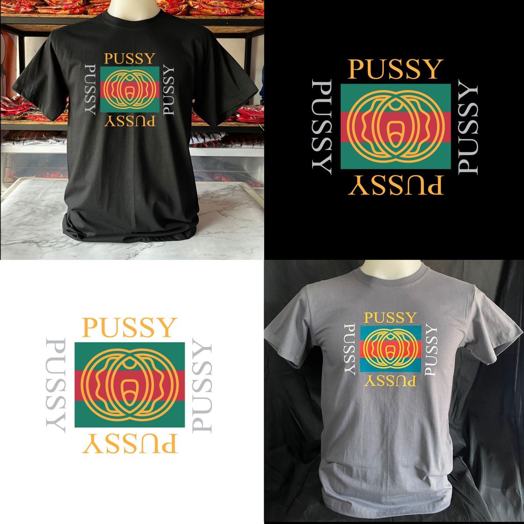 เสื้อยืดสีเทาสโมค pussy หรูหรา