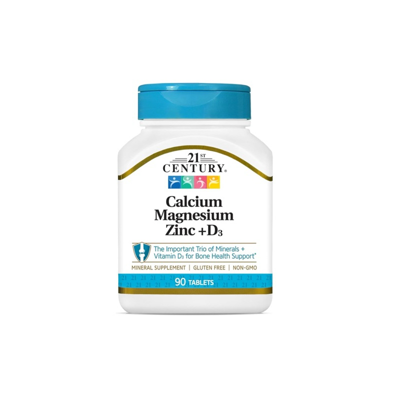 EXP 6/27 21st century calcium magnesium zinc d3 สารอาหารเสริมสำหรับสุขภาพกระดูก 3 แร่ธาตุสำคัญพร้อมวิตามิน