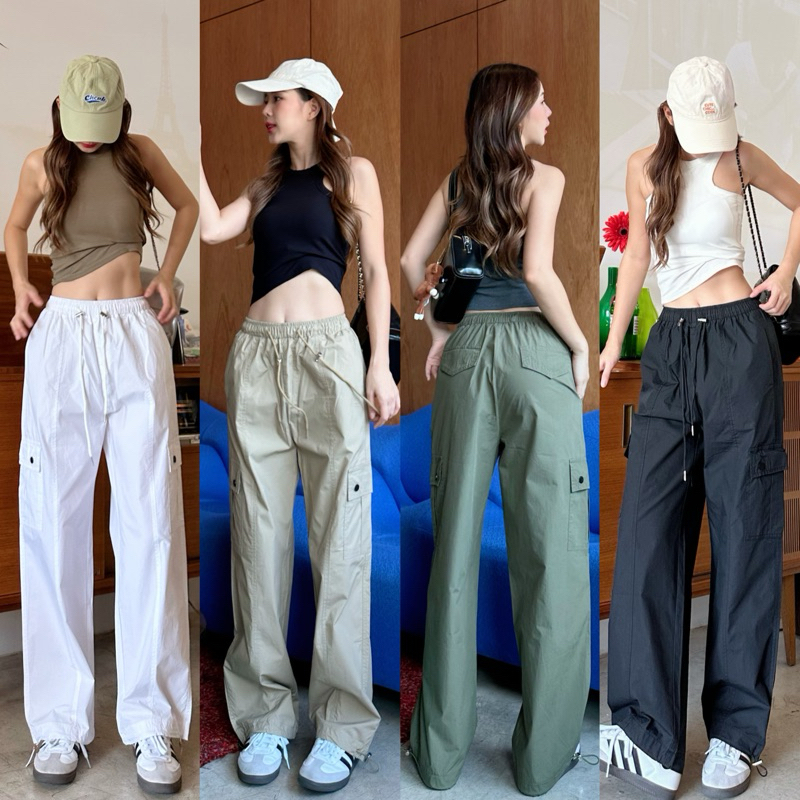 📌เช็คไซส์ก่อนสั่งซื้อนะคะ Kimmy Cargo Pants(I01)พร้อมส่ง
