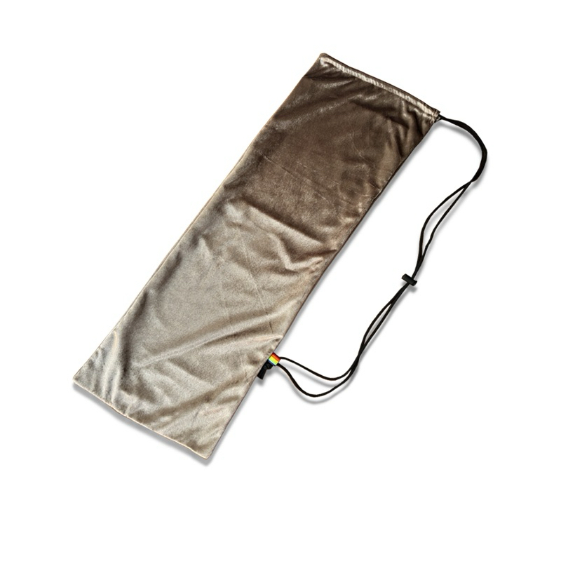 ถุงผ้าใส่ไม้แบดมินตัน กระเป๋าแบด กระเป๋าไม้แบด สะพายข้าง ผ้ากำมะหยี่ ขนนิ่ม แบบ2ช่อง-สีน้ำตาลเงา