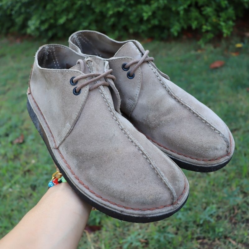 ส่งฟรี 9Us 27cm รองเท้า คลากส์หัวผ่า Clarks Men's Desert Trek Moccasin Pre-owned Authentic