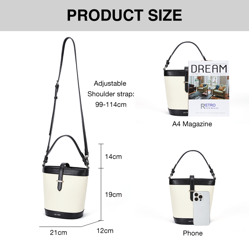 AGE FREE Lisa Bag กระเป๋าทรงถัง กระเป๋าใต้วงแขนของผู้หญิงที่หรูหราอเนกประสงค์ อเนกประสงค์