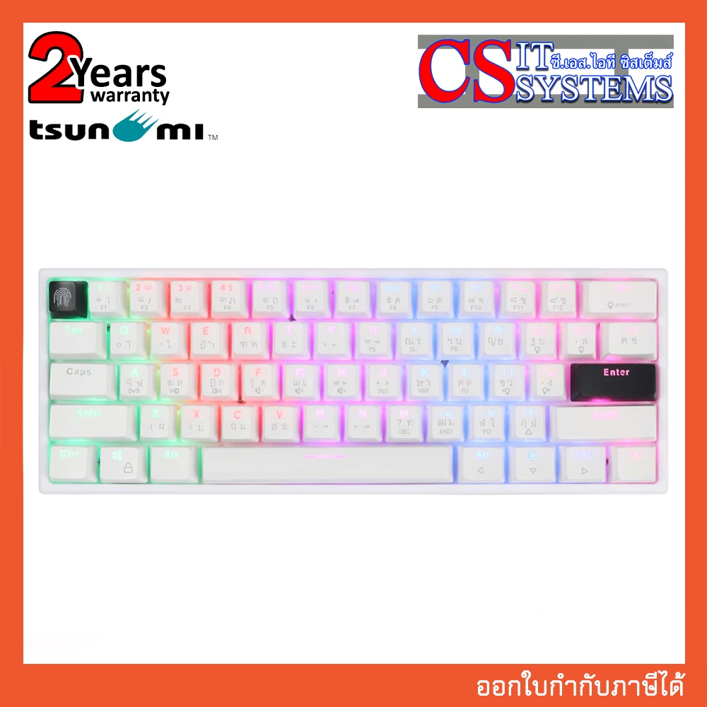 Keyboard Tsunami Gaming MK-61 BLACK / WHITE (เลือกแบบ)