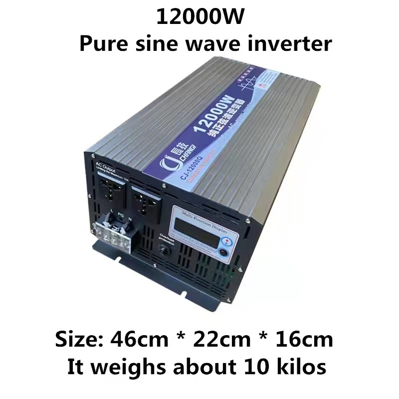 CJ อินเวอร์เตอร์ เพรียวซายเวฟ 12000w รุ่น24v/48v ตัวแปลงไฟDC เป็น AC ตัวแปลงไฟ Pure Sine wave invert