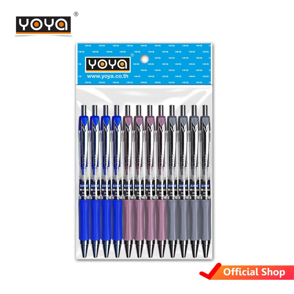 YOYA ปากกาลูกลื่น น้ำเงิน MR.CLICK แพ็ค 12