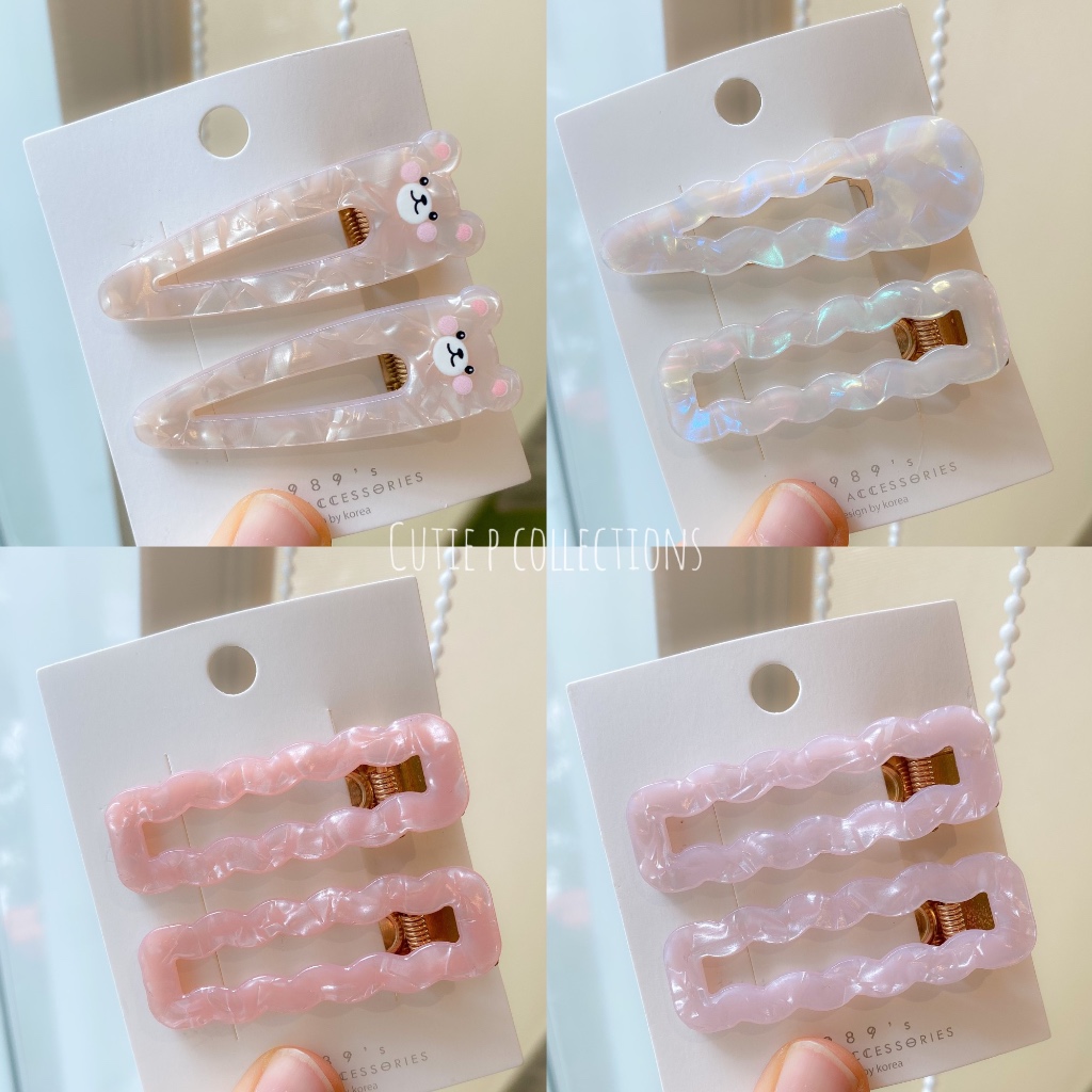 🌈☀️ราคา/คู่☀️🌈 กิ๊บติดผมลายเรียบ สวยทนทาน งานคุณภาพดี สำหรับเก็บผมหน้าตนแต่งหน้า หรือใช้หนีบหมวกพยาบาลก็ได้นะค้า