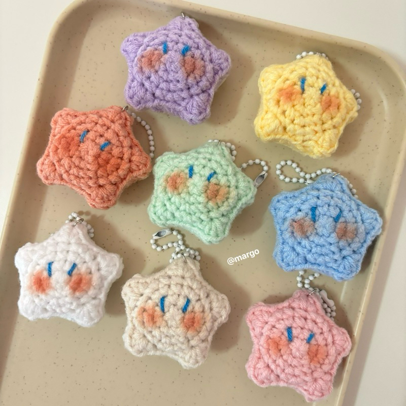 Star keychain ⭐️🌟🎀 พวงกุญน้องดาวไหมพรม🧶