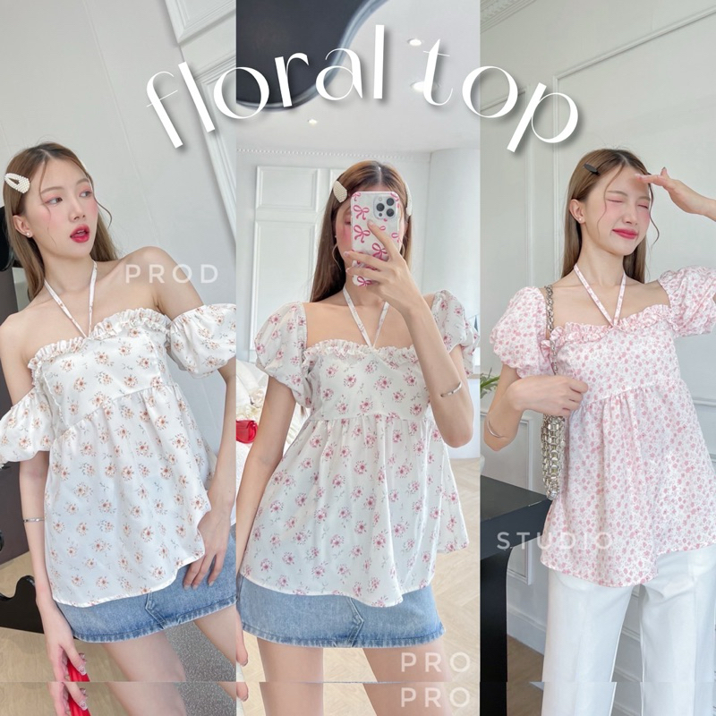 เสื้อแขนตุ๊กตา ปาดไหล่ ขึ้นไหล่ได้ ใส่เกาะอก หรือคล้องคอ / Q2-4// PROD-แขนต่อ