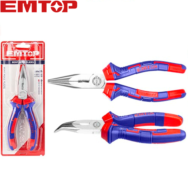 EMTOP คีมปากแหลม ปลายงอ ขนาด 6 นิ้ว (160 มม.) รุ่น EPLRB0611 ( Bent nose pliers ) งานคุณภาพสูง