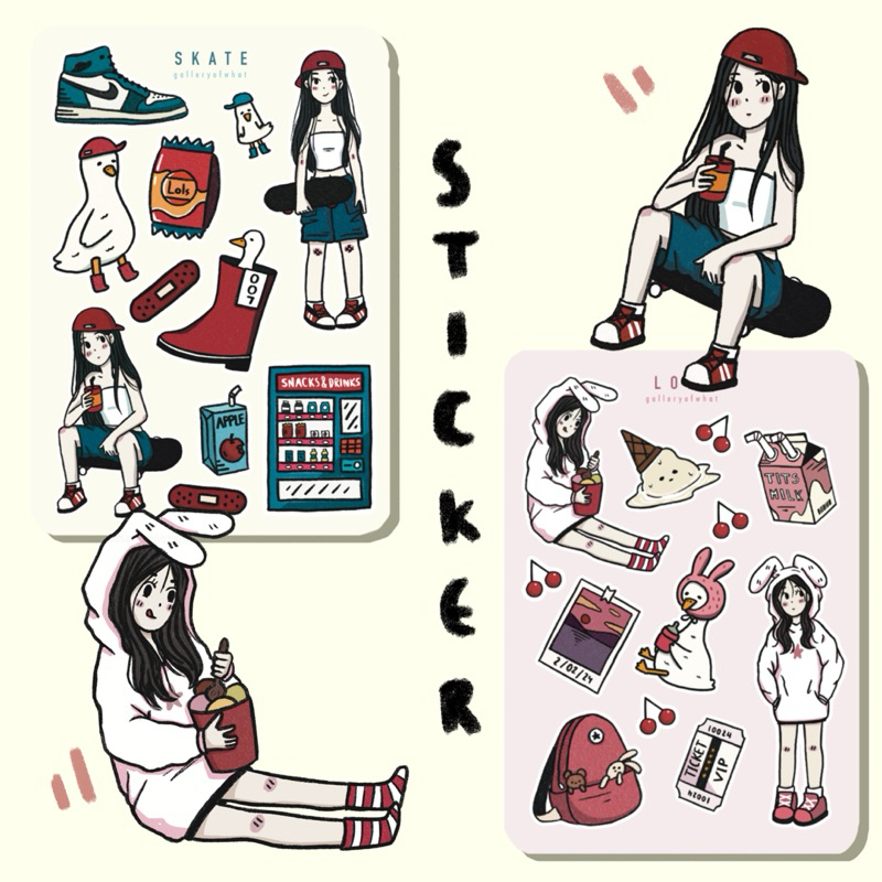 Sticker Character pp กันน้ำ เคลือบด้าน a6