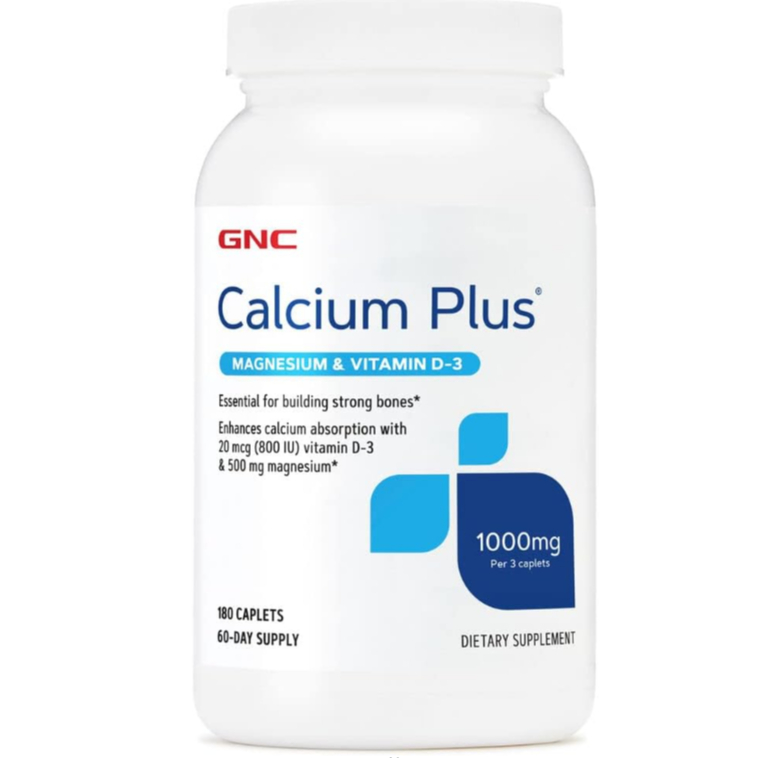 GNC Calcium Plus 1000mg with Magnesium & Vitamin D3 180 Caplets