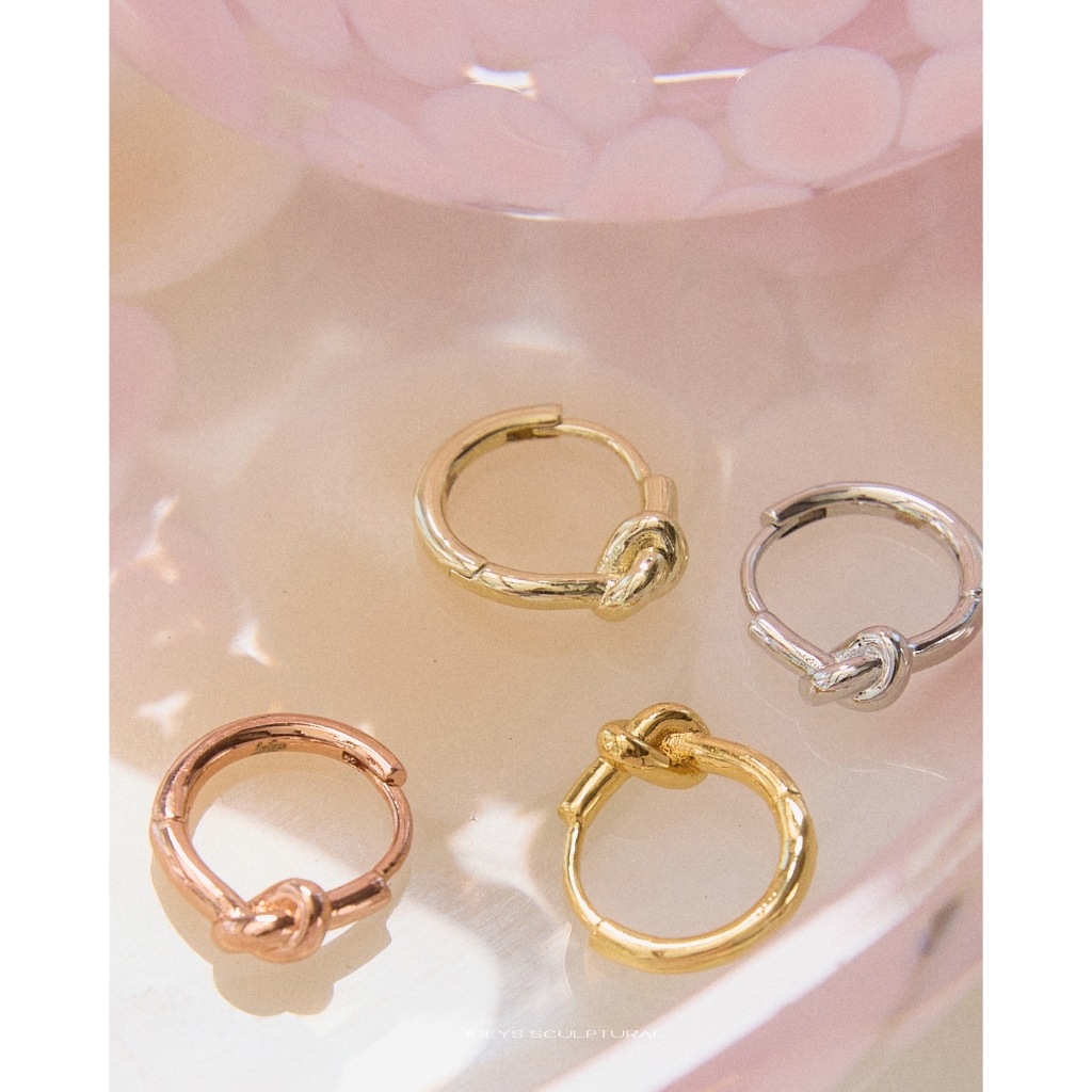 Julys - knot huggie earrings