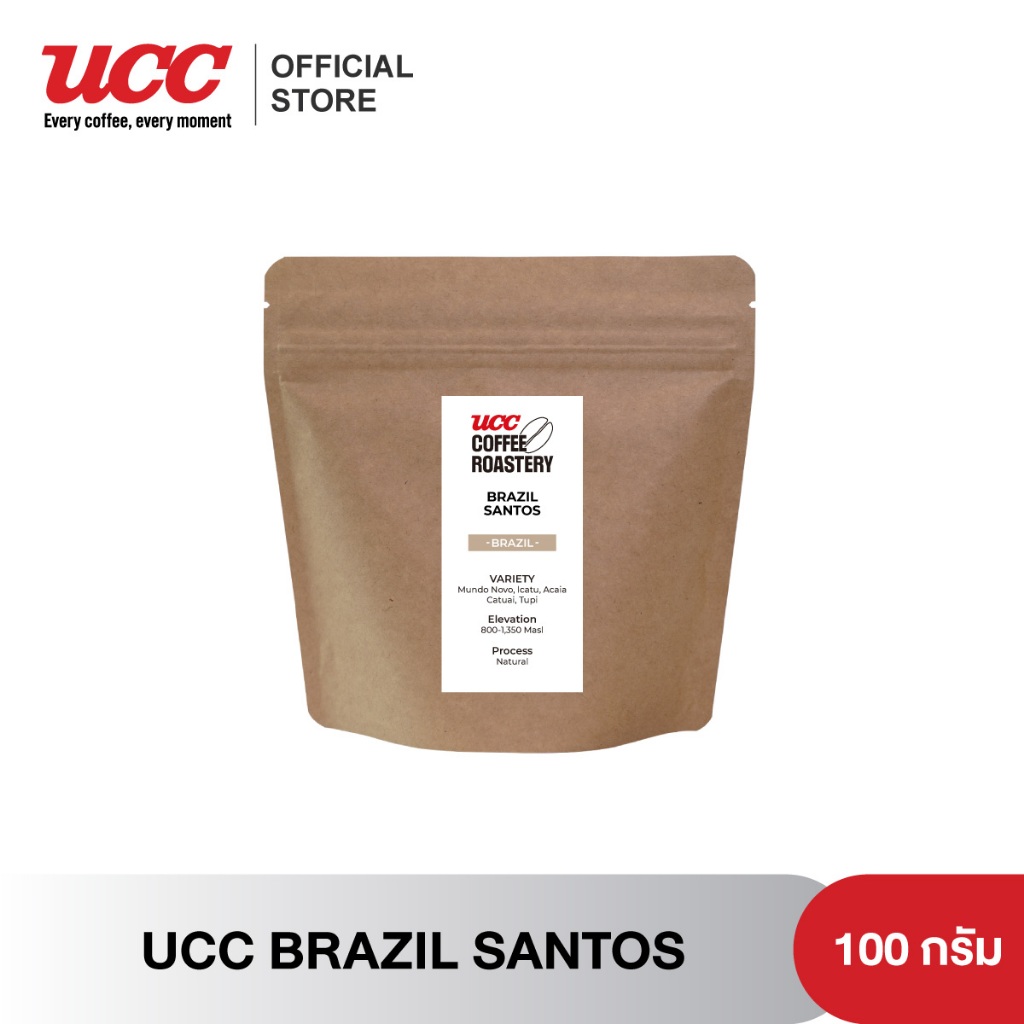 UCC Roastery - BRAZIL SANTOS (Coffee bean) เมล็ดกาแฟคั่วอ่อนค่อนกลาง 100g.
