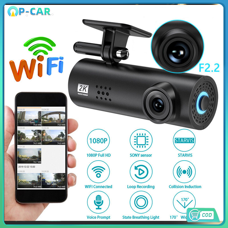 COD DASH CAM LF9 PRO กล้องติดรถ HD 2K รถDVRการมองเห็นได้ในเวลากลางคืนWIFI สั่งการด้วยเสียง 170° WIDE