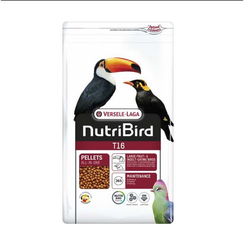 NutriBird T16 2kg. อาหารขุนทอง นกเอี้ยง