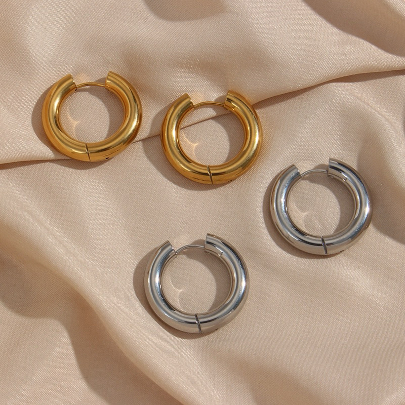 (สั่งในไลฟ์สด🔥ลด50%)✨Gold hoop gold /stainless✨ไม่ลอกไม่ดำ