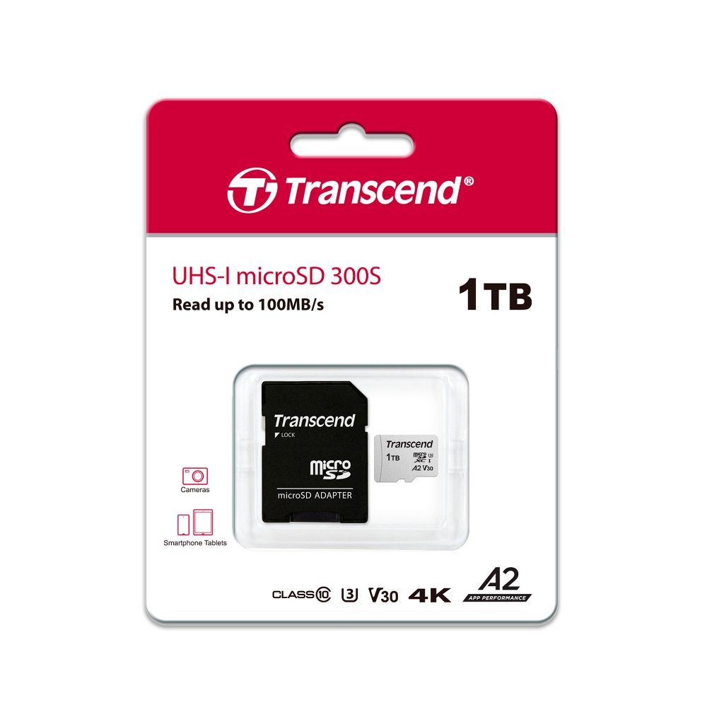 Transcend MicroSD Card 1TB : USD300S : รับประกัน 5 ปี - มีใบกำกับภาษี - TS1TUSD300S-A
