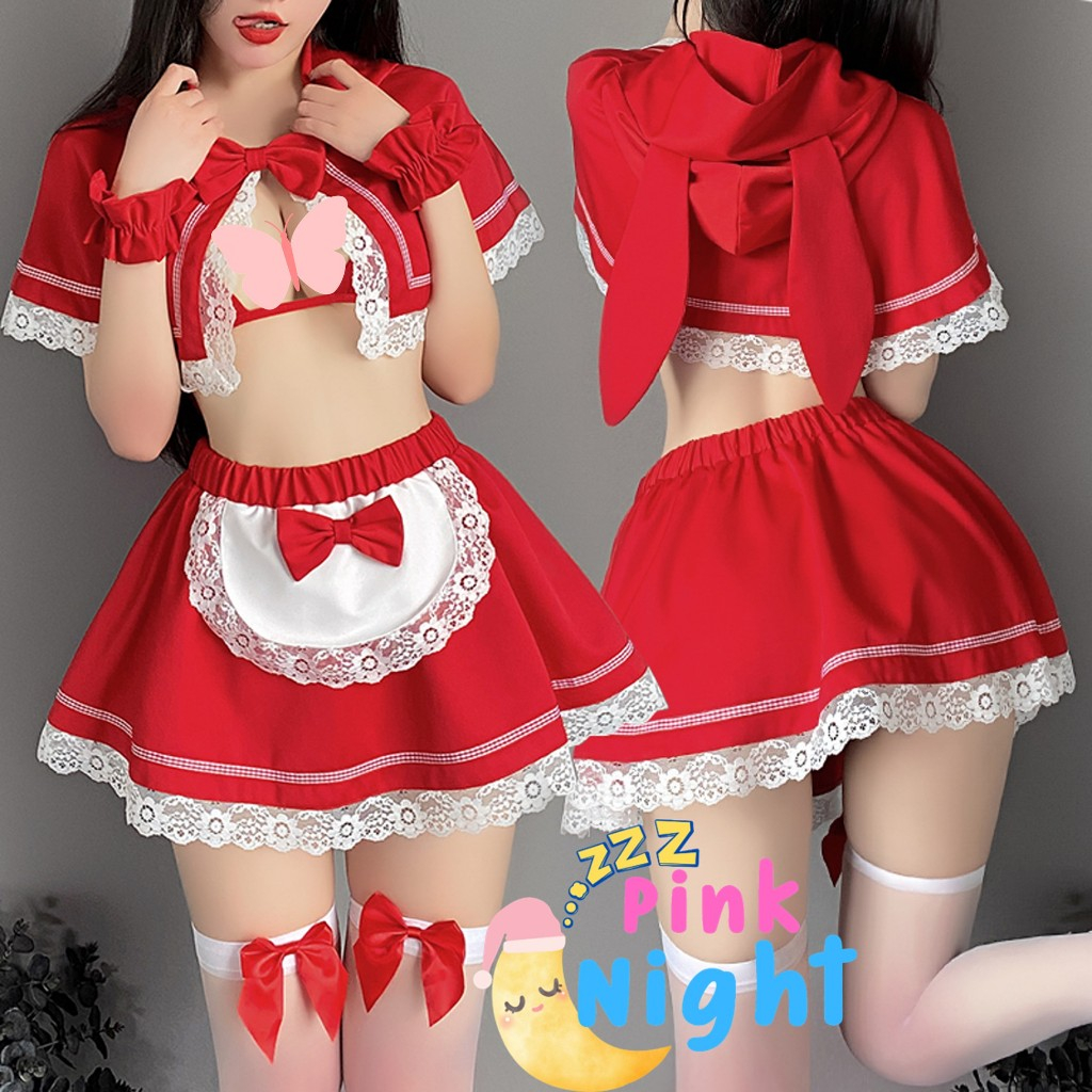 PINK NIGHT ชุดคอสเพลย์ ชุดดิสนีย์ ชุดนอน sexy ชุดนอนยั่วๆ คอสเพลย์พร้อมผ้าคลุม PN-411
