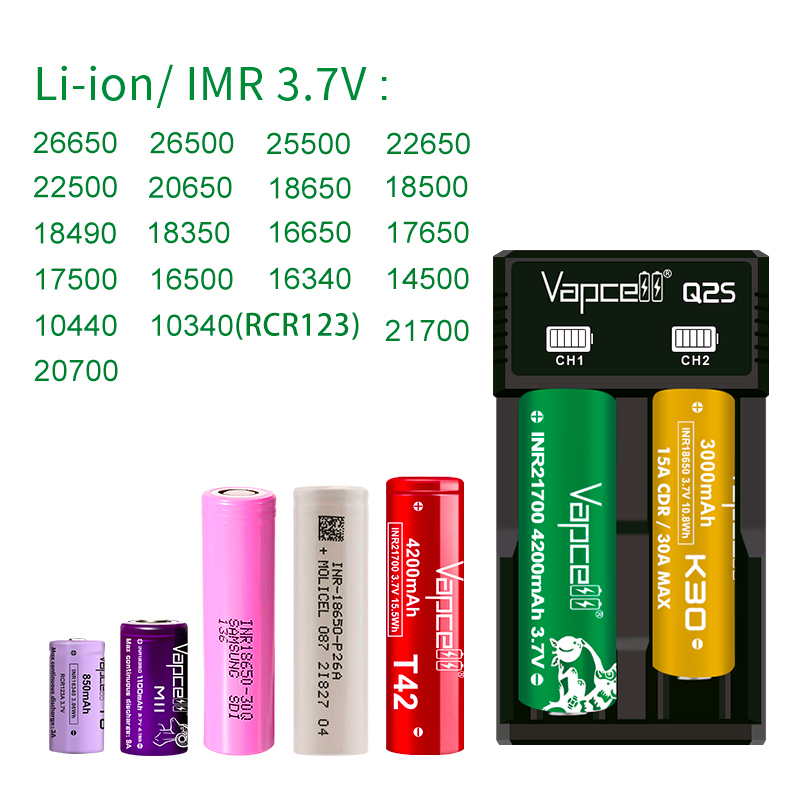 Vapcell Q2S charger เครื่องชาร์จถ่าน แบบ 2 ช่อง