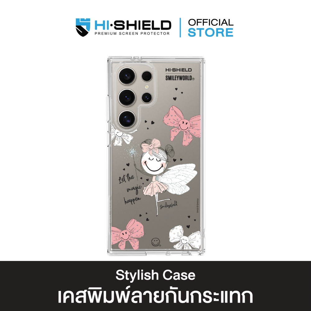 [S24ultra,S23ultra] HI-SHIELD Stylish เคสใสกันกระแทก Samsung รุ่น Smileyworld Charming Bow1