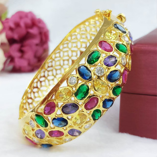 ส่งฟรี กำไลพลอยนพเก้า เครื่องประดับไทย พูนทรัพย์ มีใบรับประก…