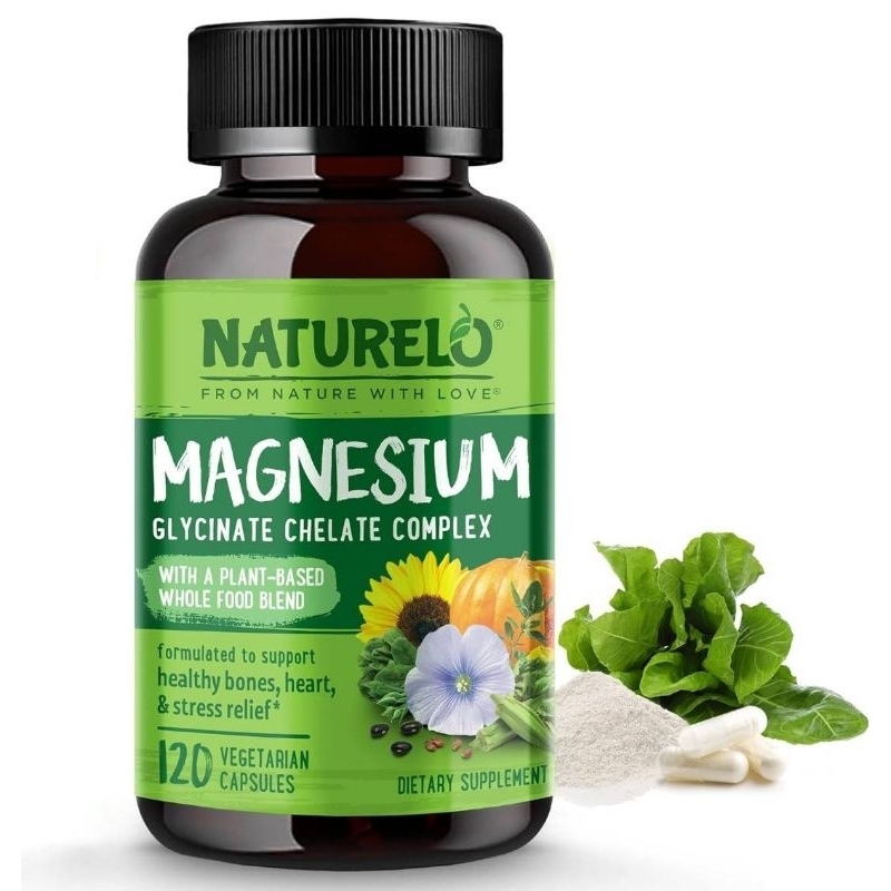 ✨️พร้อมส่ง✨️NATURELO Magnesium Glycinate Chelate Complex, 120 Capsules