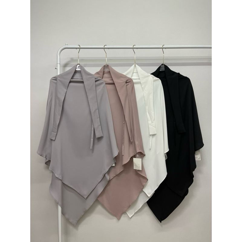 Hijab Khimar ฮิญาบฝรั่งเศล  ผ้าคลุม ใส่แบบปิดหน้าและเปิดหน้า 2 in one