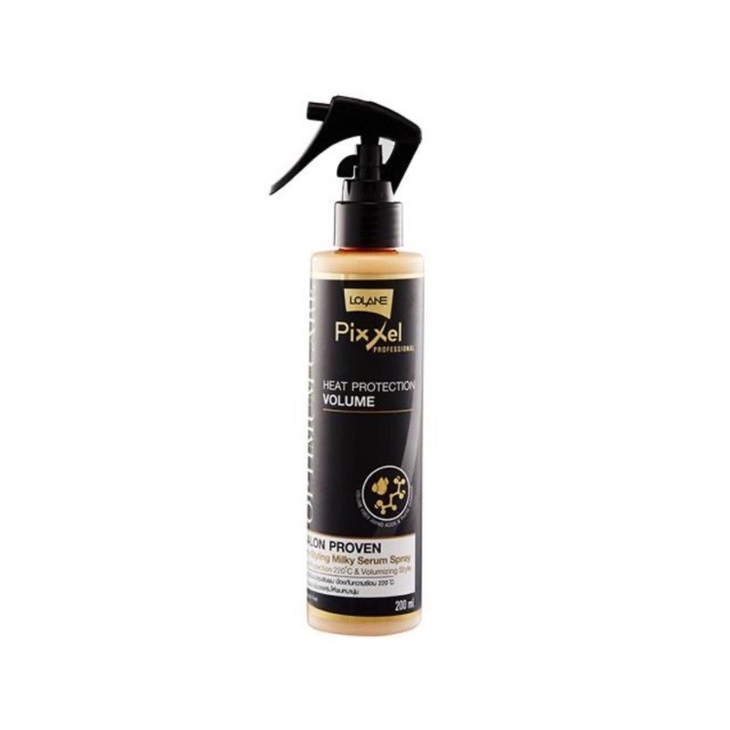 โลแลน สเปรย์ ป้องกันความร้อน ฮีท โพรเทคชั่น Lolane Pixxel heat protection volume spray 200ml.<<ขวดดำ>>