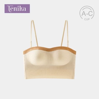 TENIKA เสื้อในผู้หญิง ถ้วยคงที่ เสื้อสายเดี่ยว บรา สามารถสวมใส่นอกบ้านได้ 3D ถ้วยไร้รอยต่อสามมิติ Bar-048