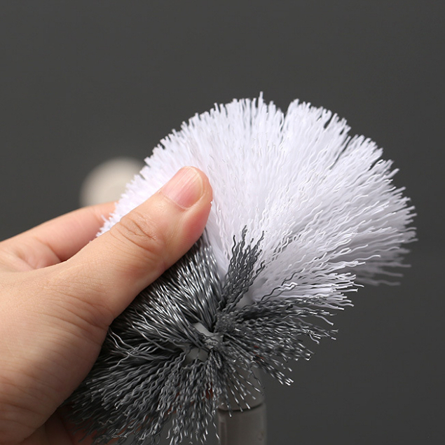 แปรงขัดห้องน้ำ แปรงขัดชักโครก ที่ขัดโถส้วม คอโค้ง ขจัดสิ่งสกปรกของจุดบอด ทำความสะอาดพื้น ชักโครก ด้ามยาวจับถนัดมือ ขาว - รูปที่ 3