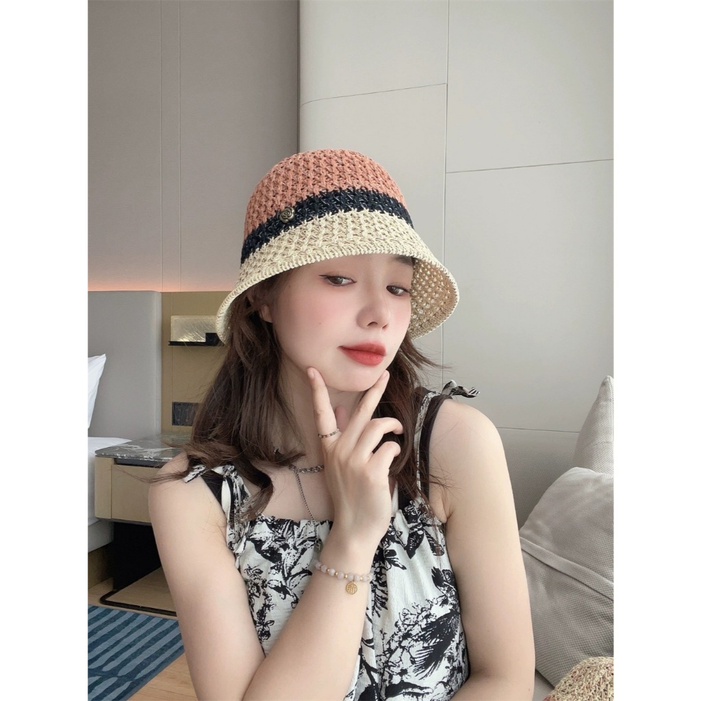 หมวกกันแดด แฟชั่นผู้หญิง หมวกบัคเก็ต ระบายอากาศได้ มาใหม่ 322 ทรงถักสวยๆ สินค้าในไทย