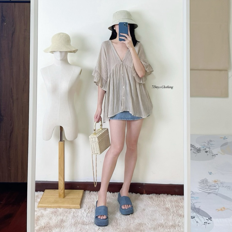 𝟳𝗗𝗮𝘆𝘀 𝗖𝗹𝗼𝘁𝗵𝗶𝗻𝗴 - มี 32 สี/ลาย (ชุดเซ็ทมาใหม่ /สีพื้น/ลายโบว์/ลายดอก/ลายจุดมาใหม่) เสื้อสไตล์โอเวอร์ไซส์เกาหลี - รูปที่ 5