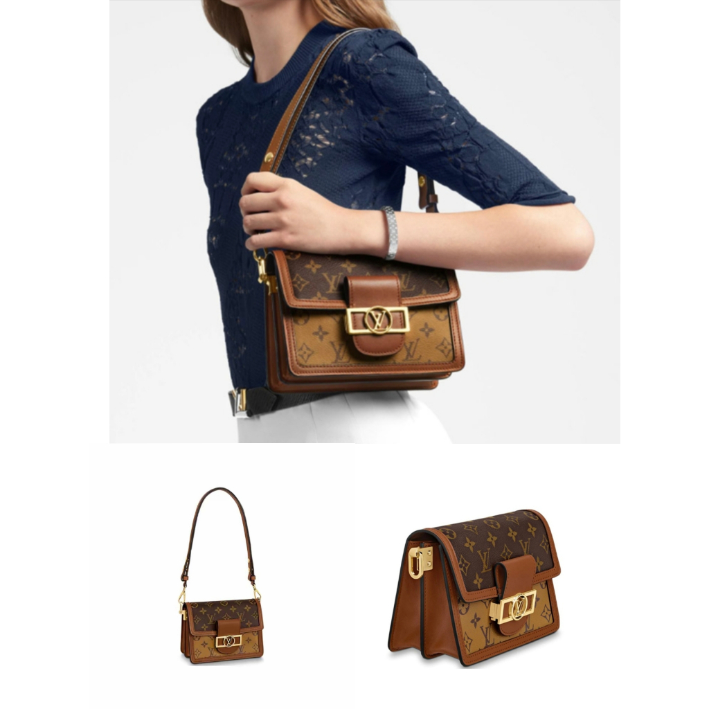 ของแท้ 100%/กระเป๋าผู้หญิง Louis Vuitton LV/MINI DAUPHINE กระเป๋าสะพาย presbyopic/กระเป๋า Daphne ขนาดเล็ก
