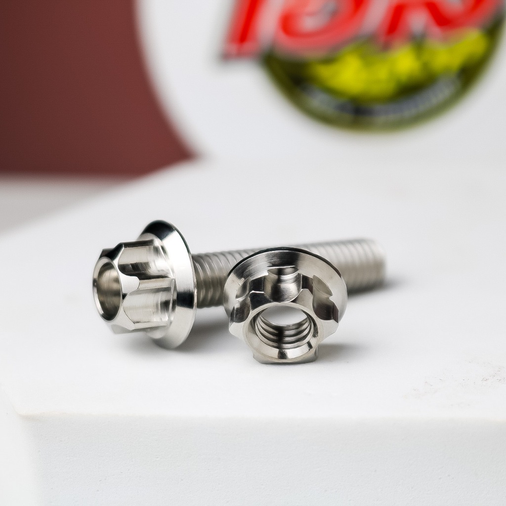 น็อตยึดท่อ(ลายเฟืองเลส) งานสแตนเลสแท้ เวฟ ดรีม โซนิค เทน่า แดช