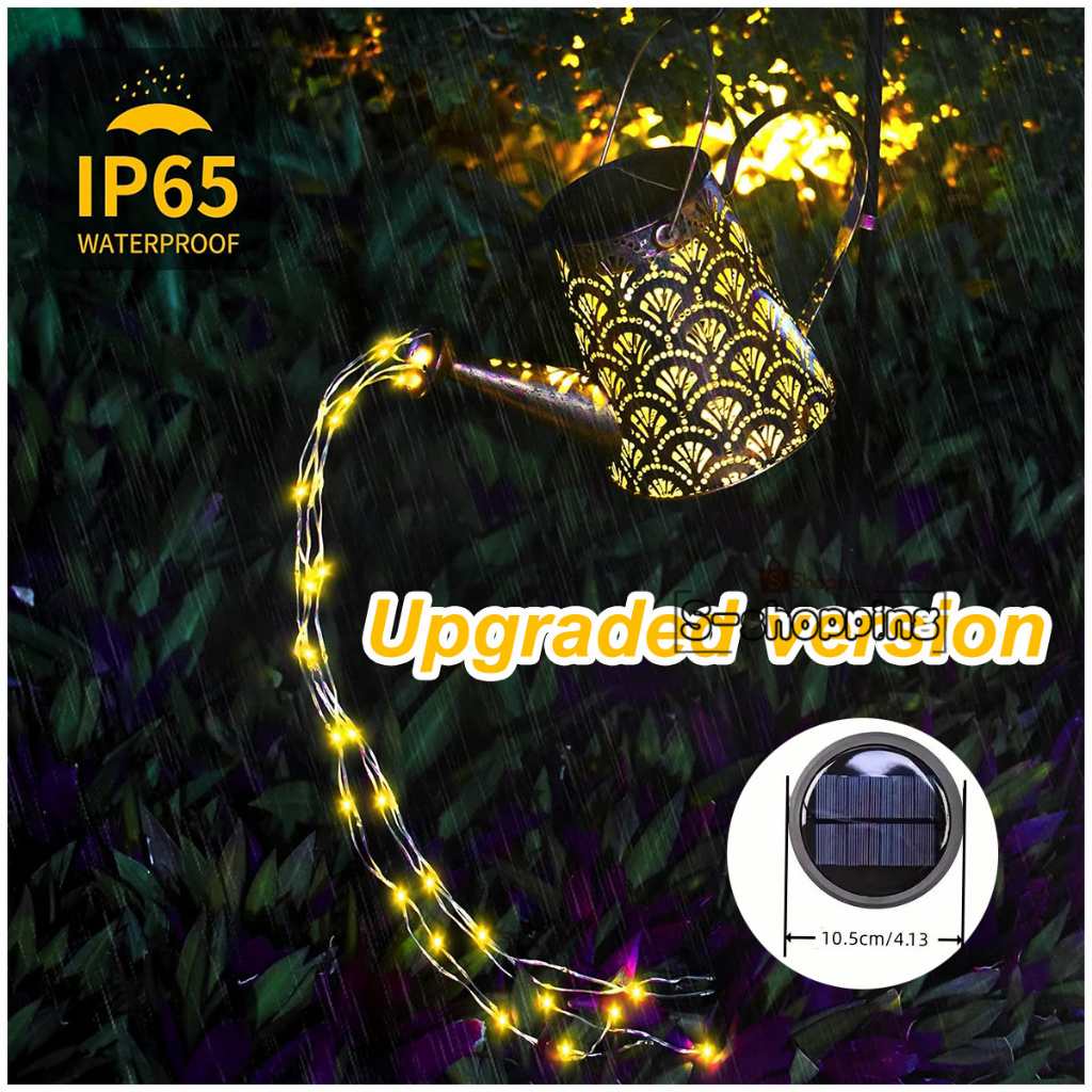 (Upgraded )F30 โคมไฟกาน้ำ ไฟเหลือง  Solar light 1LED แขวนหน้าบ้าน  โคมไฟปักสนาม เพิ่มความสวยงาม