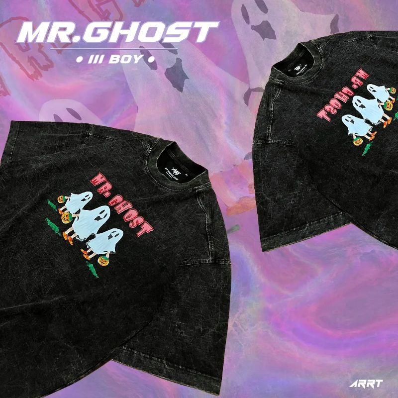 [ ARRT ] - เสื้อยืด Oversize ผ้าฟอกลาย MR.GHOST - III BOY