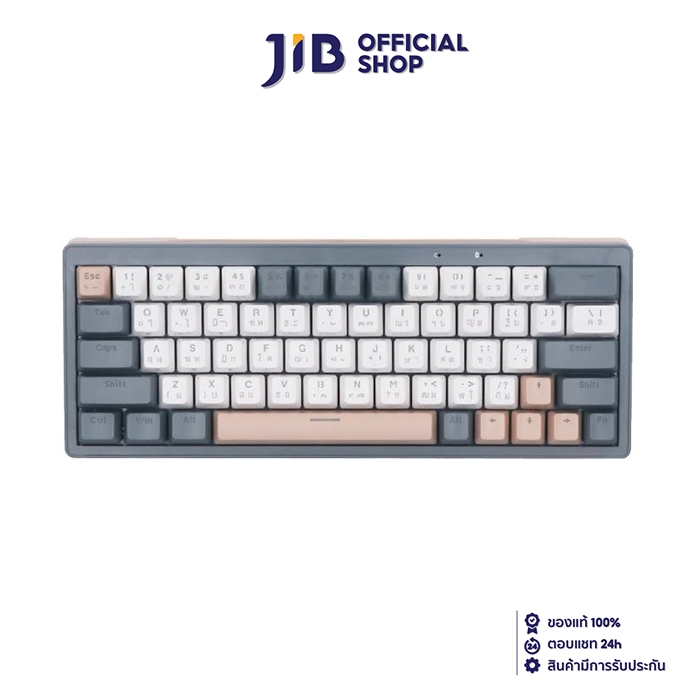 WIRELESS KEYBOARD (คีย์บอร์ดไร้สาย) FANTECH ATOM PRO63 MK912 (GRAY) (BLUE SWITCH - RGB - EN/TH)