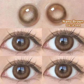 MIDROO[-0.00~-6.00]สายตา คอนแทคเลนส์ 🌈Nano Brown🌈 รุ่นพิเศษ -14.0mm