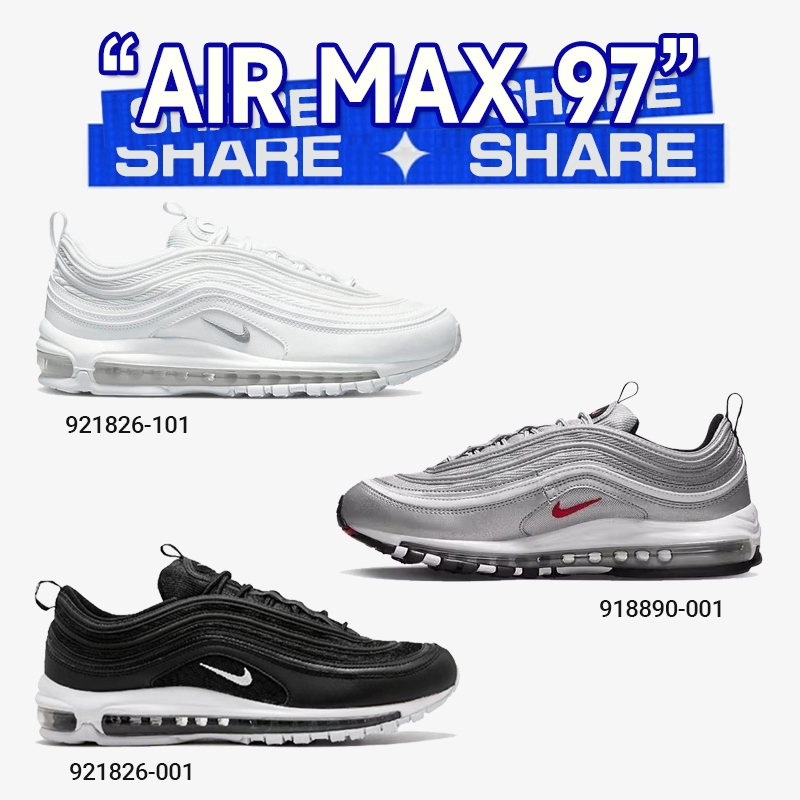 รองเท้าไนกี้แท้ 100% NIKE Air Max 97 918890-001 / 921826-001 / 921826-101 รองเท้าผ้าใบแฟชั่น