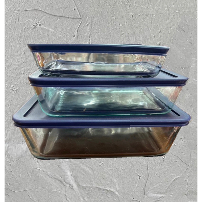 ❤️❤️ชุดกล่องใส่อาหารแก้วพร้อมฝา Pyrex💞💞 ขนาด 2.6ml , 1.5ml , 750ml🌹🌹